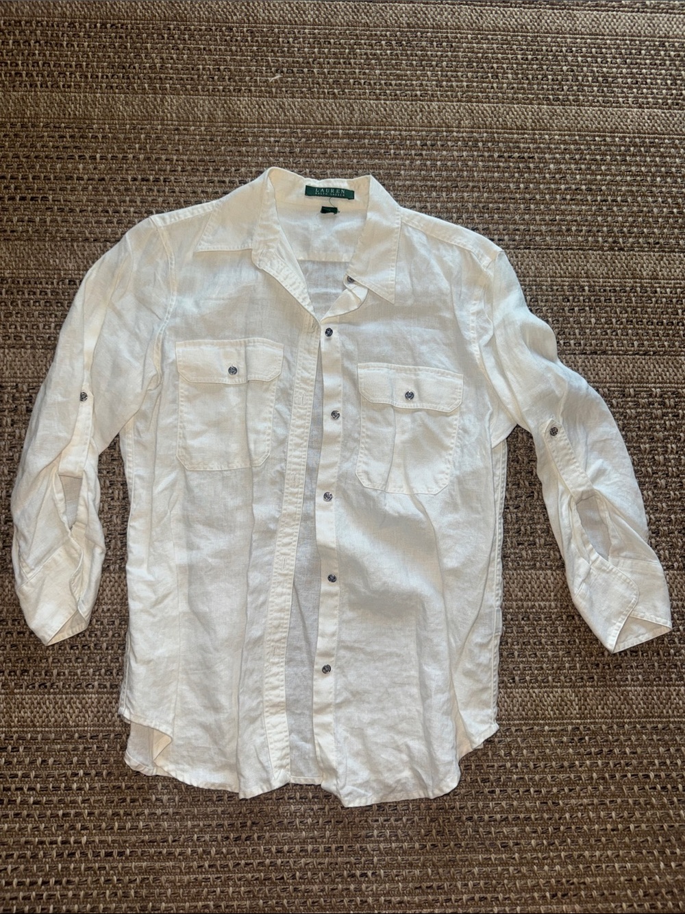Ralph Lauren Linen Button-Front Shirt - White